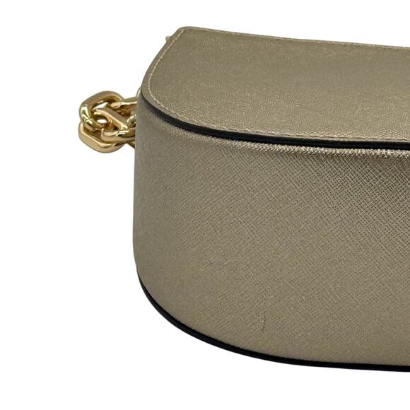 RETAIL $398 MICHAEL Michael Kors Carmen Small Pouchette Pale Gold *NEW w/ Tags* - Picture 8 of 14